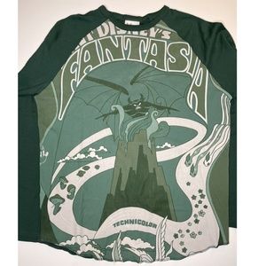 VTG Disneyland Disney's Fantasia Technicolor CHERNABOG Baseball Shirt NWT Sz XL